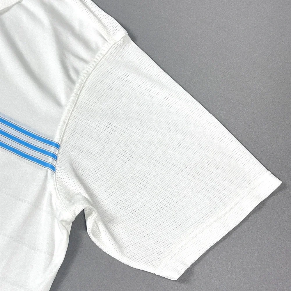Adidas ClimaCool Golf Polo Shirt Mens Large Performance Tech White Blue‎ Stripe